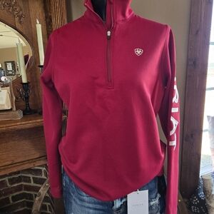 Ariat Red Quarter-Zip Pullover